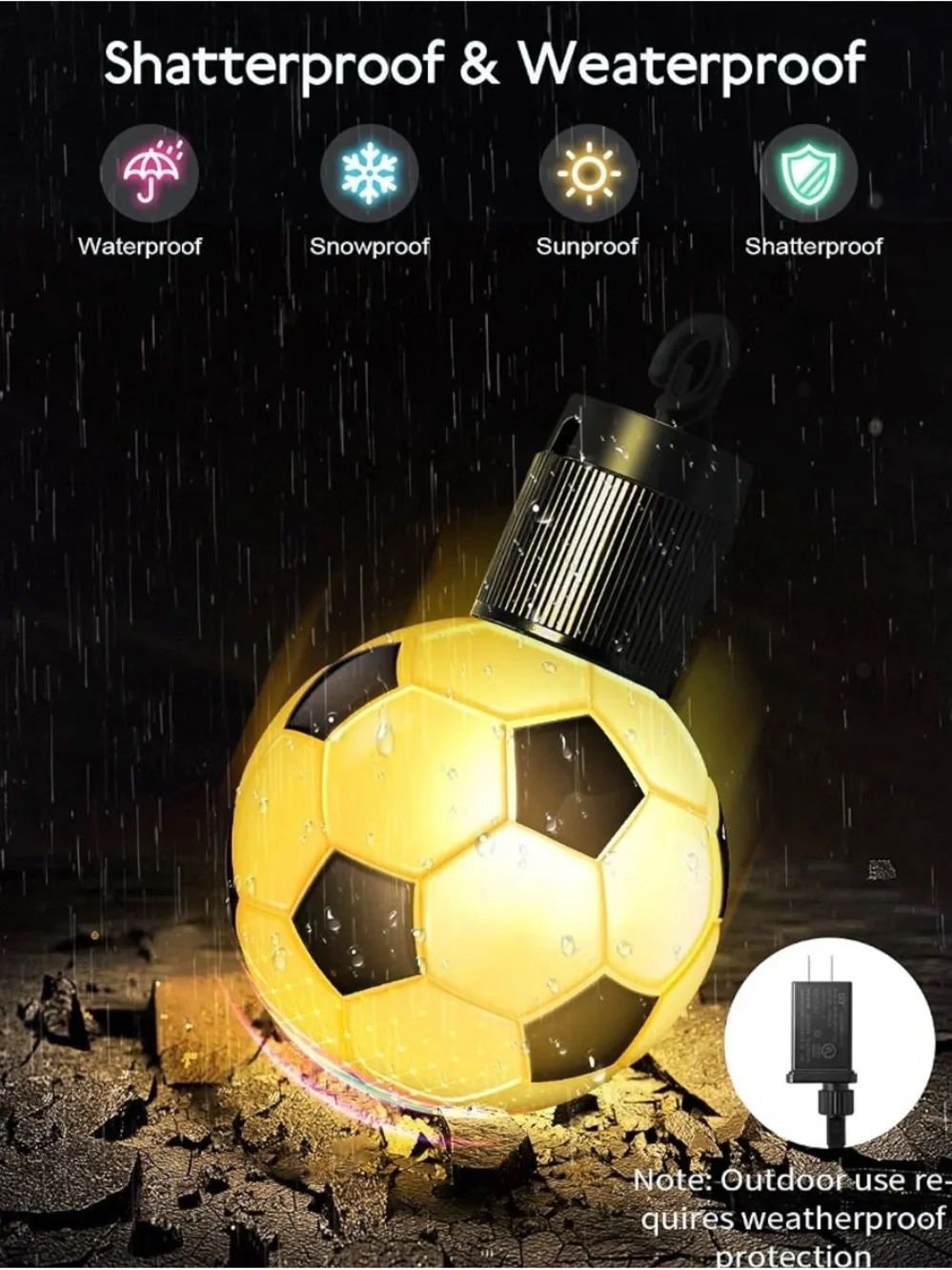 World Cup Soccer Ball Smart Outdoor String Lights 2026. Brand New